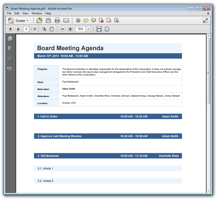 Board Of Directors Meeting Agenda Template from www.meetingagendatemplates.com